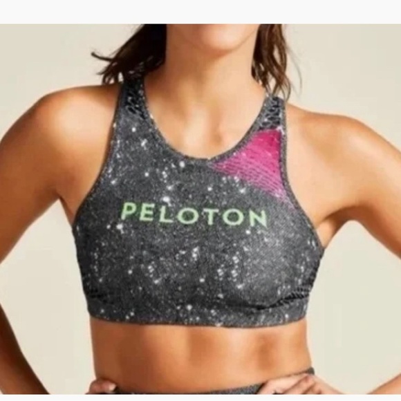 Peloton Gray and Pink Sports Bra - Picture 1 of 9